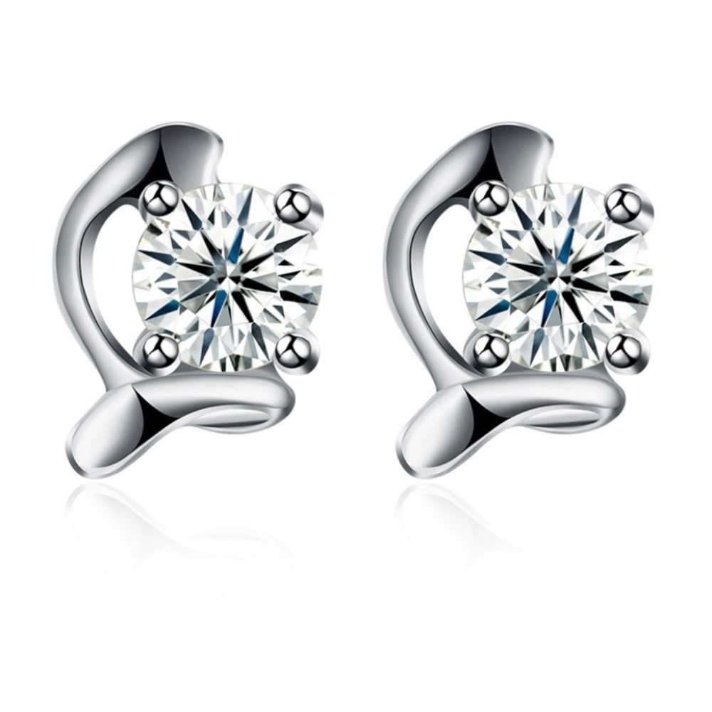 Authentic Sterling Silver Cubic Zirconia Earrings - Picture 1 of 4
